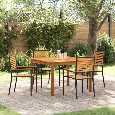 Ensemble de salle à manger pour jardin 5 pcs Noir 546190546190