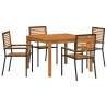 Ensemble de salle à manger pour jardin 5 pcs Noir 546190546190