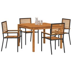 Ensemble de salle à manger pour jardin 5 pcs Noir 546190546190
