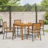 Ensemble de salle à manger pour jardin 5 pcs Noir 546190546190