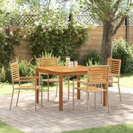 Ensemble de salle à manger pour jardin 5 pcs Beige 546191546191