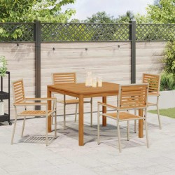 Ensemble de salle à manger pour jardin 5 pcs Beige 546191546191