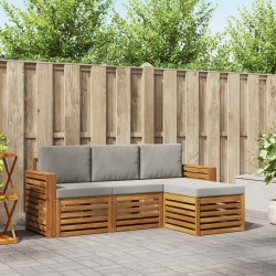 Ensemble de canapés d'extérieur 4 pcs Gris Naturel et Clair 546224546224