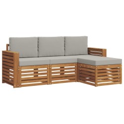 Ensemble de canapés d'extérieur 4 pcs Gris Naturel et Clair 546224546224