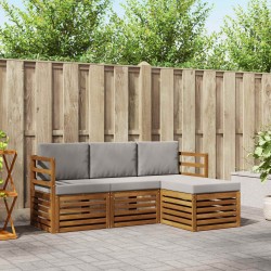 Ensemble de canapés d'extérieur 4 pcs Gris Naturel et Clair 546225546225