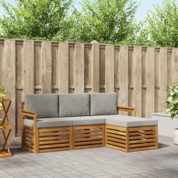 Ensemble de canapés d'extérieur 4 pcs Gris Naturel et Clair 546230546230