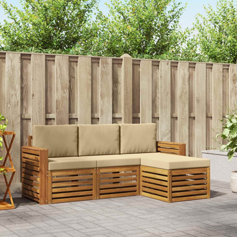 Ensemble de canapés d'extérieur 4 pcs Naturel et Beige 546231546231