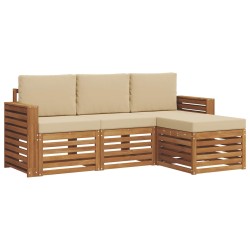 Ensemble de canapés d'extérieur 4 pcs Naturel et Beige 546231546231
