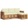 Ensemble de canapés d'extérieur 4 pcs Naturel et Crème 546232546232