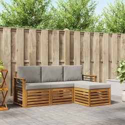 Ensemble de canapés d'extérieur 4 pcs Gris Naturel et Clair 546234546234