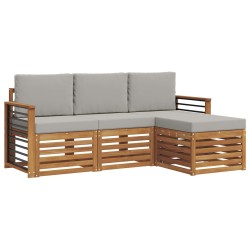 Ensemble de canapés d'extérieur 4 pcs Gris Naturel et Clair 546234546234