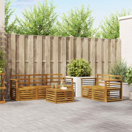 Ensembles de canapés 6 pcs Naturel Bois d'Acacia Massif 546237546237