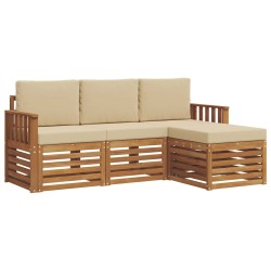 Ensemble de canapés d'extérieur 4 pcs Naturel et Beige 546238546238