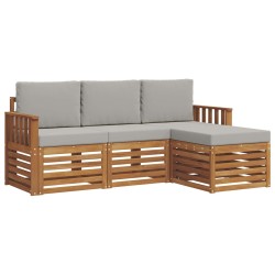 Ensemble de canapés d'extérieur 4 pcs Gris Naturel et Clair 546243546243