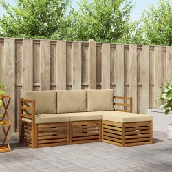 Ensemble de canapés d'extérieur 4 pcs Naturel et Beige 546246546246