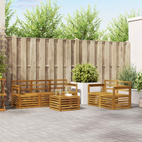 Ensembles de canapés 6 pcs Naturel Bois d'Acacia Massif 546250546250