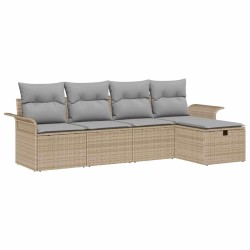 Ensemble de canapé de jardin 5 pcs Beige Poly rotin 546279546279