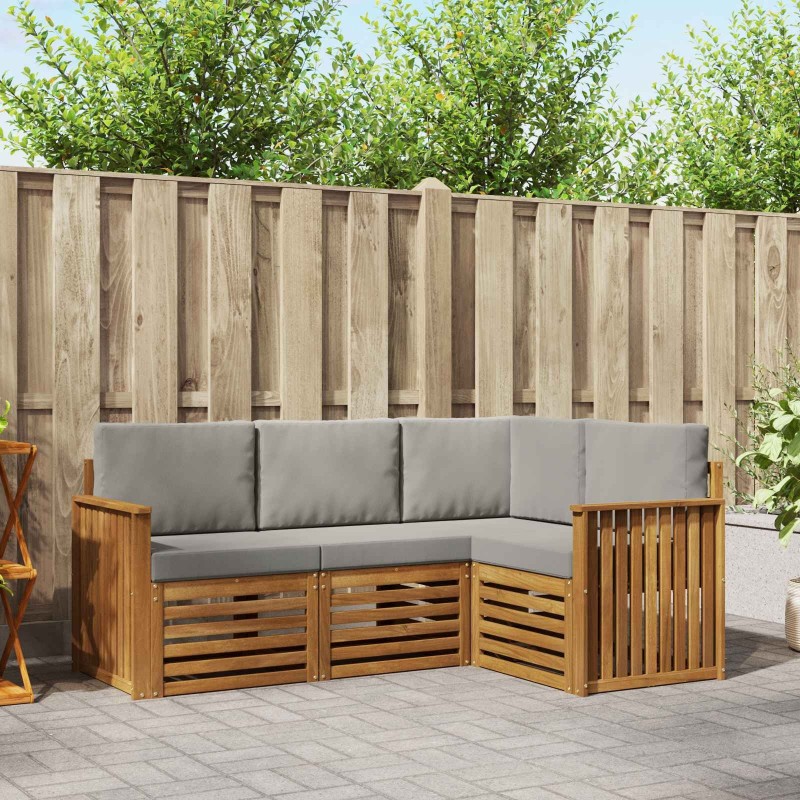 Ensembles de canapés avec coussin 4 pcs Gris Naturel et Clair 546319546319