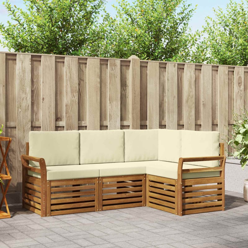 Ensembles de canapés avec coussin 4 pcs Naturel et Crème 546322546322