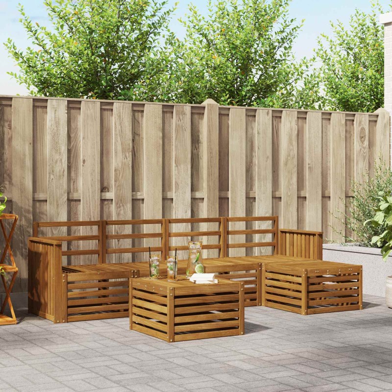 Ensemble de canapés d'extérieur 6 pcs Naturel 546334546334