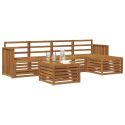 Ensemble de canapés d'extérieur 6 pcs Naturel 546334546334