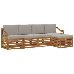 Ensembles de canapés avec coussin 5 pcs Gris Naturel et Clair 546336546336