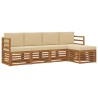 Ensembles de canapés avec coussin 5 pcs Naturel et Beige 546340546340