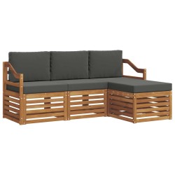 Ensemble de canapés d'extérieur 4 pcs Naturel et Anthracite 546341546341