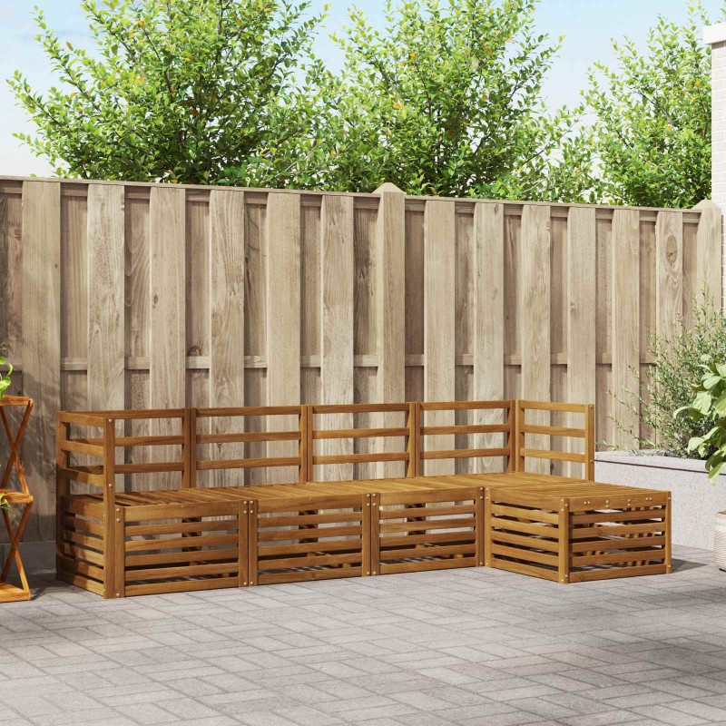 Ensembles de canapés 5 pcs Naturel Bois d'Acacia Massif 546343546343