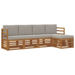 Ensembles de canapés avec coussin 5 pcs Gris Naturel et Clair 546344546344