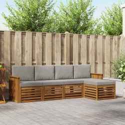 Ensembles de canapés avec coussin 5 pcs Gris Naturel et Clair 546349546349