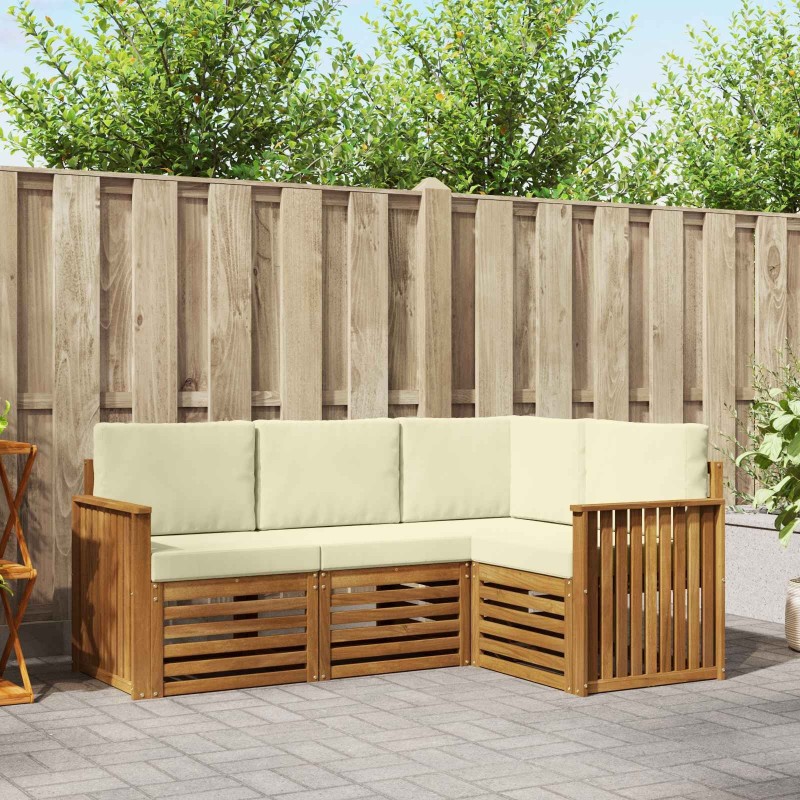 Ensembles de canapés avec coussin 4 pcs Naturel et Crème 546354546354