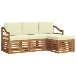 Ensemble de canapés d'extérieur 4 pcs Naturel et Crème 546356546356