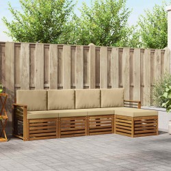 Ensembles de canapés avec coussin 5 pcs Naturel et Beige 546358546358