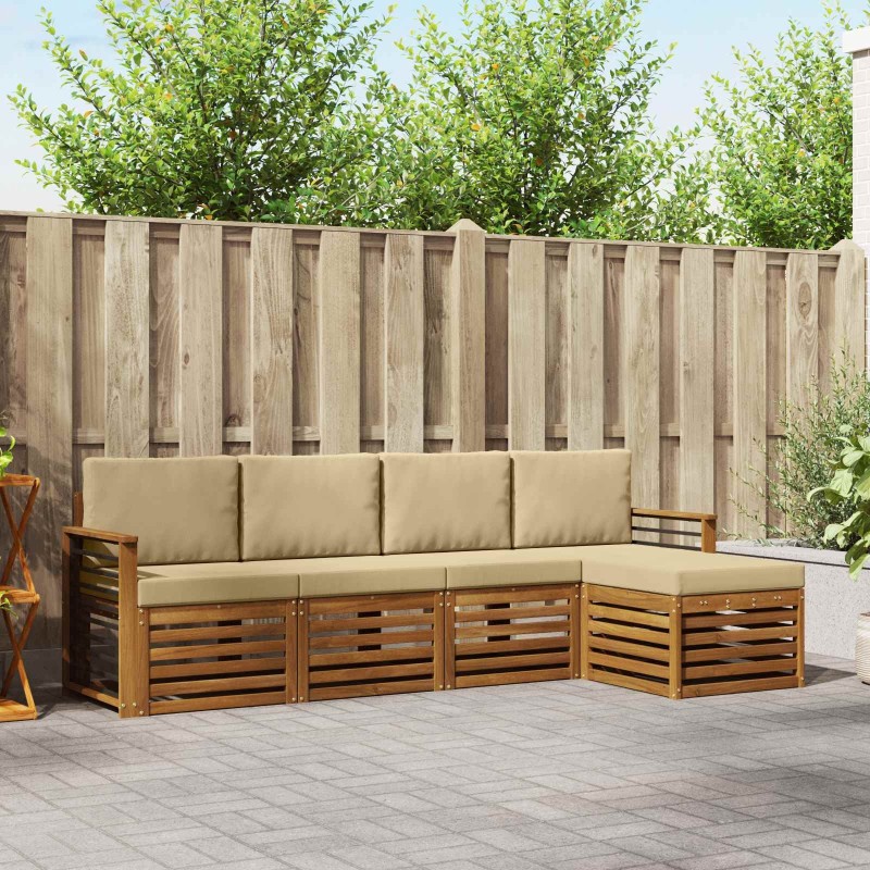 Ensembles de canapés avec coussin 5 pcs Naturel et Beige 546358546358