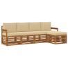 Ensembles de canapés avec coussin 5 pcs Naturel et Beige 546360546360