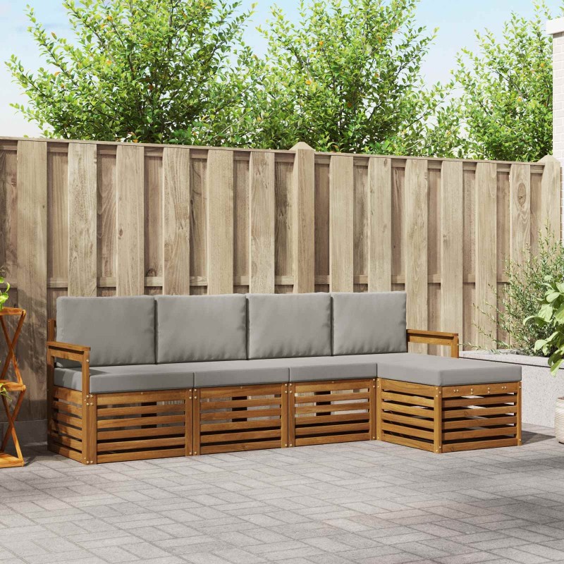 Ensembles de canapés avec coussin 5 pcs Gris Naturel et Clair 546362546362