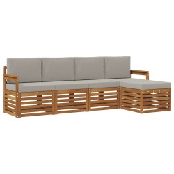 Ensembles de canapés avec coussin 5 pcs Gris Naturel et Clair 546362546362