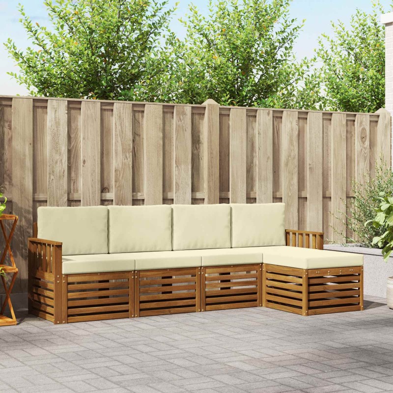 Ensembles de canapés avec coussin 5 pcs Naturel et Crème 546363546363