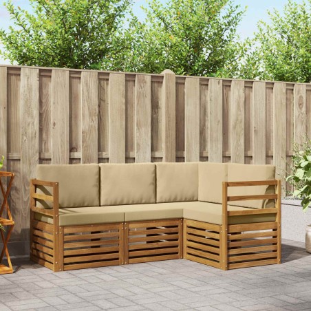 Ensembles de canapés avec coussin 4 pcs Naturel et Beige 546366546366