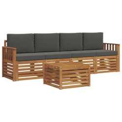 Ensembles de canapés avec coussin 5 pcs Naturel et Anthracite 546372546372