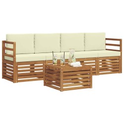 Ensembles de canapés avec coussin 5 pcs Naturel et Crème 546378546378