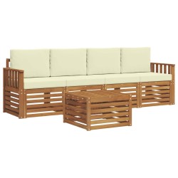 Ensembles de canapés avec coussin 5 pcs Naturel et Crème 546381546381