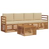 Ensembles de canapés avec coussin 5 pcs Naturel et Beige 546382546382