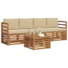 Ensembles de canapés avec coussin 5 pcs Naturel et Beige 546382546382