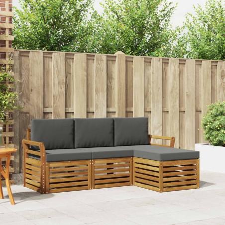 Ensemble de canapés d'extérieur 4 pcs Naturel et Anthracite 546384546384