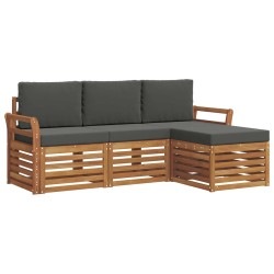 Ensemble de canapés d'extérieur 4 pcs Naturel et Anthracite 546384546384