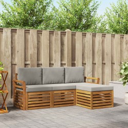 Ensemble de canapés d'extérieur 4 pcs Gris Naturel et Clair 546390546390