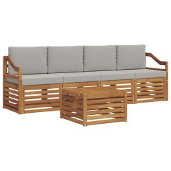 Ensembles de canapés avec coussin 5 pcs Gris Naturel et Clair 546392546392