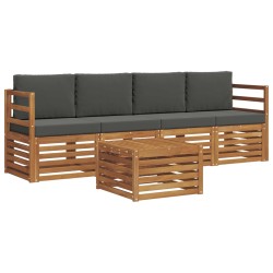 Ensembles de canapés avec coussin 5 pcs Naturel et Anthracite 546395546395